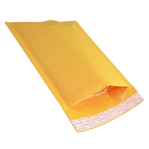 Self-Seal Kraft Bubble Mailer #00 (4.75" x 9" useable) - Bundle of 25 (Colour May Vary)